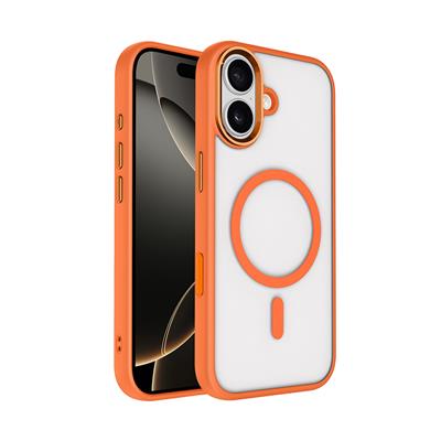 Apple iPhone 17 Kılıf Wireless Şarj Özellikli Zore Krom M-safe Silikon Kapak