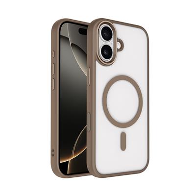 Apple iPhone 17 Kılıf Wireless Şarj Özellikli Zore Krom M-safe Silikon Kapak