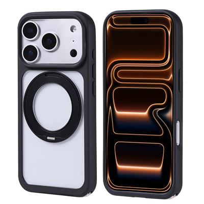 Apple iPhone 17 Pro Kılıf M-Safe Şarj Özellikli Standlı Zore Piza Silikon Kapak