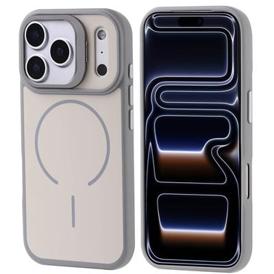 Apple iPhone 17 Pro Kılıf M-safe Şarj Özellikli Kamera Standlı Zore Notron Kapak