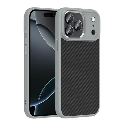 Apple iPhone 17 Pro Max Kılıf M-Safe Şarj Özellikli Karbon Fiber Görünümlü Zore Truva Silikon Kapak