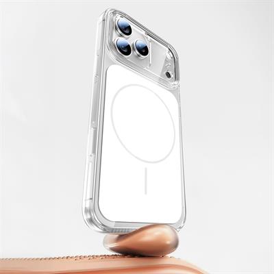 Apple iPhone 17 Pro Max Kılıf Zore M-safe Şarj Özellikli Şeffaf Kamera Kontrol Butonlu Lugano Kapak