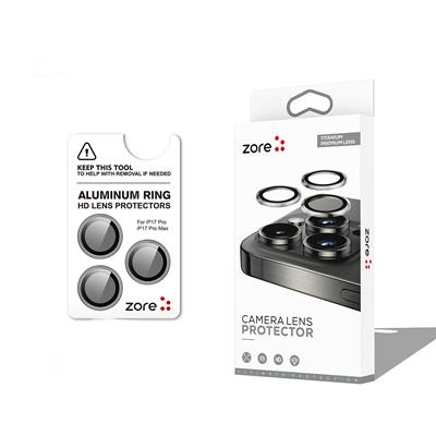 Apple iPhone 17 Pro Max Zore CL-12 Premium Safir Parmak İzi Bırakmayan Anti-Reflective Kamera Lens Koruyucu