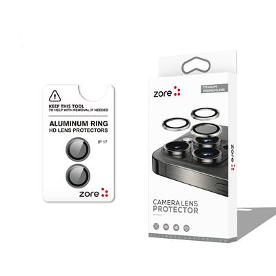 Apple iPhone 17 Zore CL-12 Premium Safir Parmak İzi Bırakmayan Anti-Reflective Kamera Lens Koruyucu