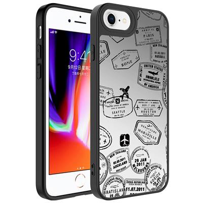 Apple iPhone 7 Plus Uyumlu Kılıf Aynalı Desenli Kamera Korumalı Parlak Zore Mirror Kapak