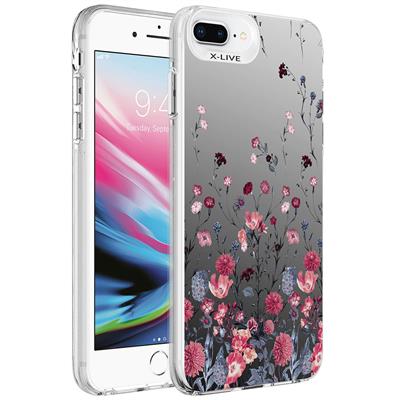 Apple iPhone 7 Plus Uyumlu Kılıf Desenli Zore Silver Sert Kapak