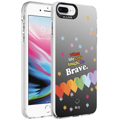 Apple iPhone 7 Plus Uyumlu Kılıf Desenli Zore Silver Sert Kapak