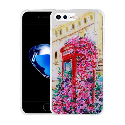 Apple iPhone 7 Plus Uyumlu Kılıf Simli Desenli Kamera Korumalı Parlak Zore Popy Kapak