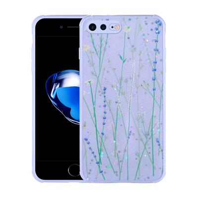 Apple iPhone 7 Plus Uyumlu Kılıf Simli Desenli Kamera Korumalı Parlak Zore Popy Kapak