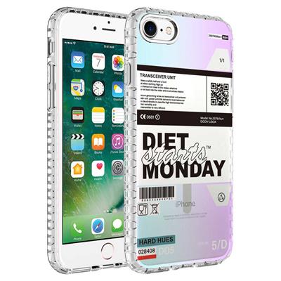 Apple iPhone 7 Uyumlu Kılıf Airbag Kenarlı Renkli Desenli Silikon Zore Elegans Kapak