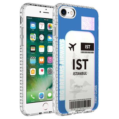 Apple iPhone 7 Uyumlu Kılıf Airbag Kenarlı Renkli Desenli Silikon Zore Elegans Kapak