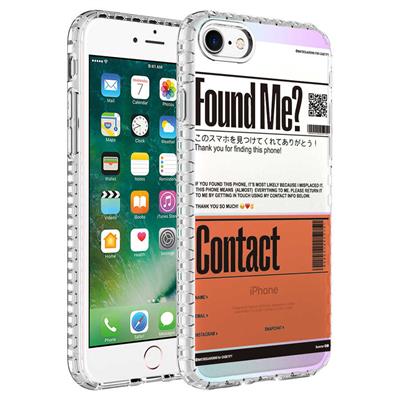 Apple iPhone 7 Uyumlu Kılıf Airbag Kenarlı Renkli Desenli Silikon Zore Elegans Kapak