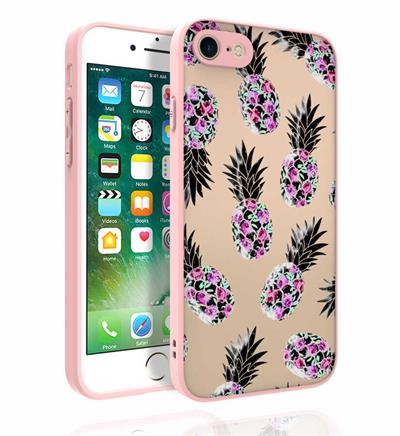 Apple iPhone 7 Uyumlu Kılıf Desenli Kamera Korumalı Parlak Zore Nora Kapak