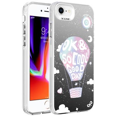 Apple iPhone 7 Uyumlu Kılıf Desenli Zore Silver Sert Kapak