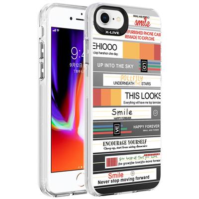 Apple iPhone 7 Uyumlu Kılıf Desenli Zore Silver Sert Kapak