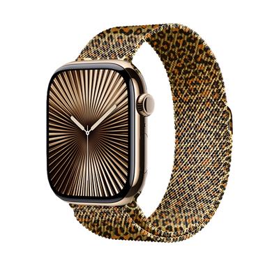 Apple Watch 40mm Zore KRD-01 Leopar Desenli Metal Kordon