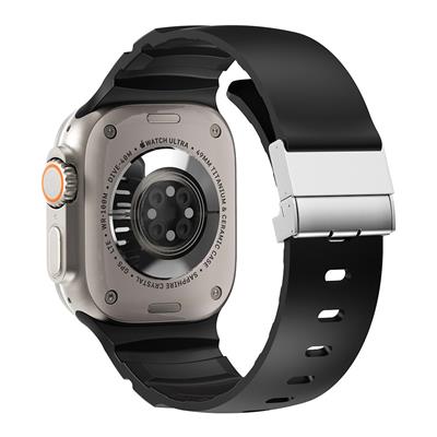 Apple Watch 42mm Zore KRD-145 Metal Tokalı Silikon Kordon