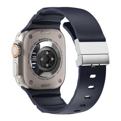 Apple Watch 42mm Zore KRD-145 Metal Tokalı Silikon Kordon