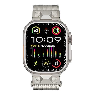 Apple Watch Ultra 49mm Zore KRD-107 Metal Hasır Kordon
