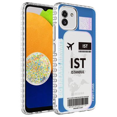 Galaxy A04 Uyumlu Kılıf Airbag Kenarlı Renkli Desenli Silikon Zore Elegans Kapak