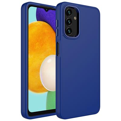 Galaxy A04 Uyumlu Kılıf Metal Çerçeve ve Buton Tasarımlı Silikon Zore Luna Kapak