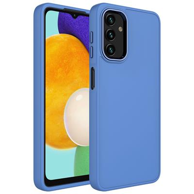 Galaxy A04 Uyumlu Kılıf Metal Çerçeve ve Buton Tasarımlı Silikon Zore Luna Kapak