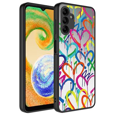 Galaxy A04S Uyumlu Kılıf Aynalı Desenli Kamera Korumalı Parlak Zore Mirror Kapak