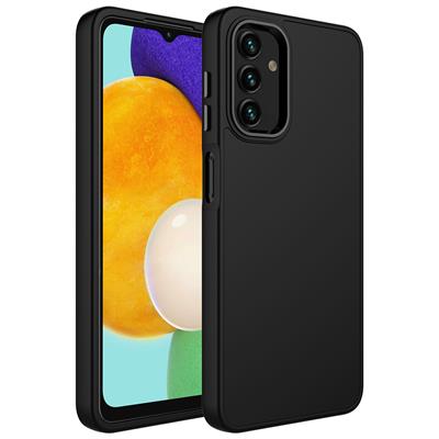 Galaxy A04S Uyumlu Kılıf Metal Çerçeve ve Buton Tasarımlı Silikon Zore Luna Kapak