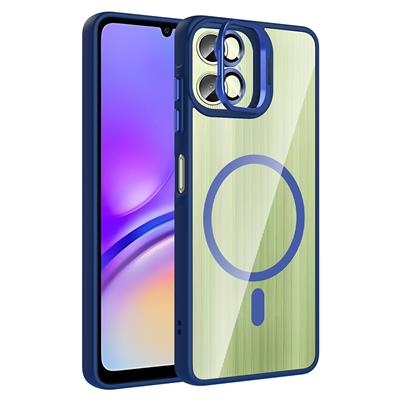 Galaxy A06 Uyumlu Kılıf Standlı ve Kamera Lens Hediyeli M-Safe Şarj Özellikli Zore Etro Kapak