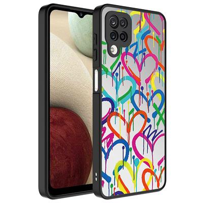 Galaxy A12 Uyumlu Kılıf Aynalı Desenli Kamera Korumalı Parlak Zore Mirror Kapak