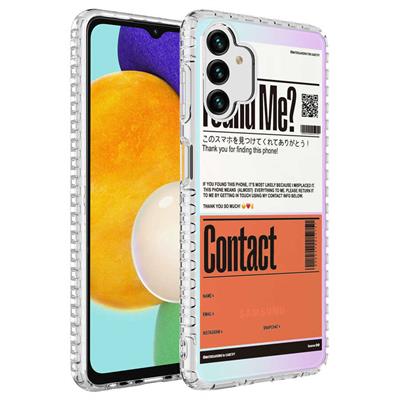 Galaxy A13 4G Uyumlu Kılıf Airbag Kenarlı Renkli Desenli Silikon Zore Elegans Kapak