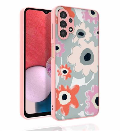 Galaxy A13 4G Uyumlu Kılıf Desenli Kamera Korumalı Parlak Zore Nora Kapak