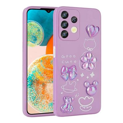 Galaxy A13 4G Uyumlu Kılıf Kabartma Figürlü Parlak Zore Toys Silikon Kapak