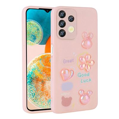 Galaxy A13 4G Uyumlu Kılıf Kabartma Figürlü Parlak Zore Toys Silikon Kapak