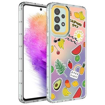 Galaxy A13 4G Uyumlu Kılıf Kamera Korumalı Renkli Desenli Sert Silikon Zore Korn Kapak