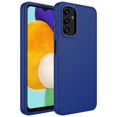 Galaxy A13 4G Uyumlu Kılıf Metal Çerçeve ve Buton Tasarımlı Silikon Zore Luna Kapak