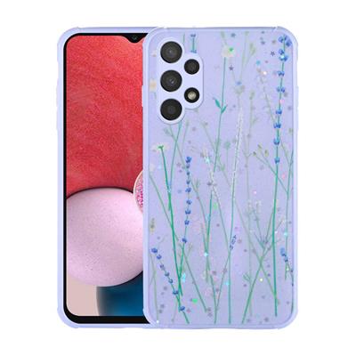 Galaxy A13 4G Uyumlu Kılıf Simli Desenli Kamera Korumalı Parlak Zore Popy Kapak