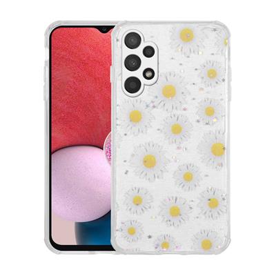 Galaxy A13 4G Uyumlu Kılıf Simli Desenli Kamera Korumalı Parlak Zore Popy Kapak