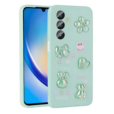 Galaxy A14 5G Uyumlu Kılıf Kabartma Figürlü Parlak Zore Toys Silikon Kapak