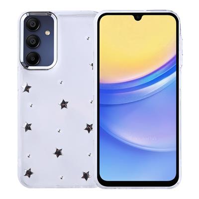 Galaxy A15 Uyumlu Kılıf Airbag Tasarımlı Simli Şeffaf Zore Kutup Kapak
