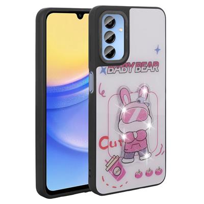 Galaxy A15 Uyumlu Kılıf Parlayan Kabartmalı İkonik Figürlü Zore Amas Silikon Kapak