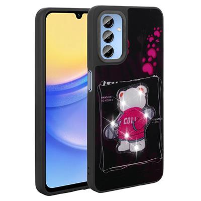 Galaxy A15 Uyumlu Kılıf Parlayan Kabartmalı İkonik Figürlü Zore Amas Silikon Kapak
