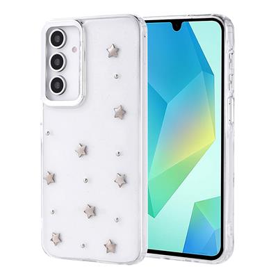 Galaxy A16 Uyumlu Kılıf Airbag Tasarımlı Simli Şeffaf Zore Kutup Kapak