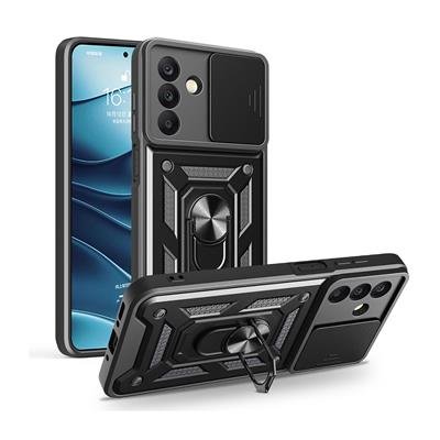 Galaxy A17 Uyumlu Kılıf Magnetik Standlı Kamera Korumalı Zore Sürgülü Vega Kapak