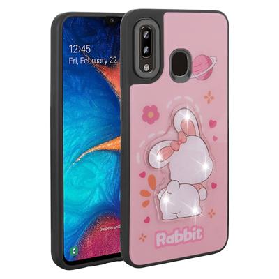 Galaxy A20 Uyumlu Kılıf Parlayan Kabartmalı İkonik Figürlü Zore Amas Silikon Kapak