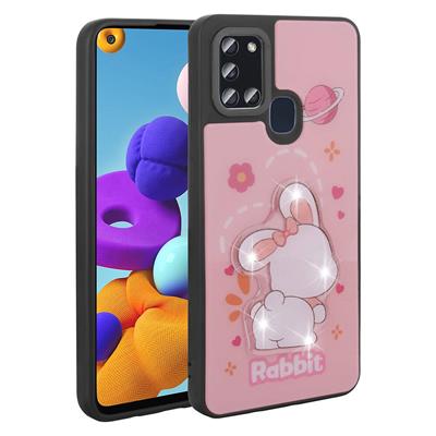 Galaxy A21S Uyumlu Kılıf Parlayan Kabartmalı İkonik Figürlü Zore Amas Silikon Kapak