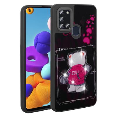 Galaxy A21S Uyumlu Kılıf Parlayan Kabartmalı İkonik Figürlü Zore Amas Silikon Kapak