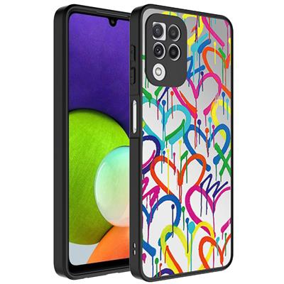 Galaxy A22 4G Uyumlu Kılıf Aynalı Desenli Kamera Korumalı Parlak Zore Mirror Kapak