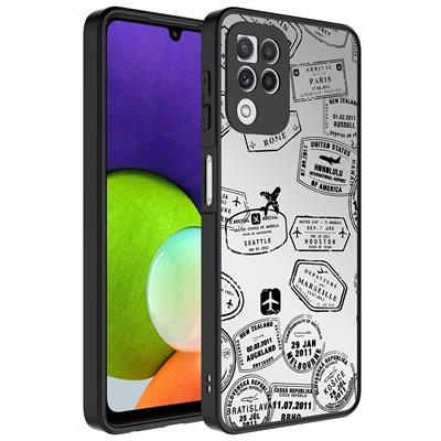 Galaxy A22 4G Uyumlu Kılıf Aynalı Desenli Kamera Korumalı Parlak Zore Mirror Kapak