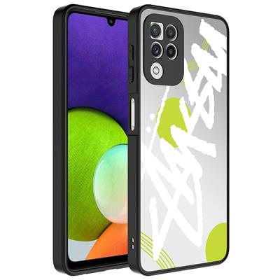 Galaxy A22 4G Uyumlu Kılıf Aynalı Desenli Kamera Korumalı Parlak Zore Mirror Kapak